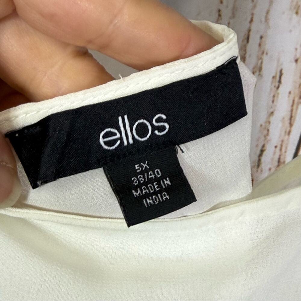 Ellos, Ivory Blouse with Beaded Hem and Pleating, and Layering Tank. Size 5X. - Picture 10 of 12